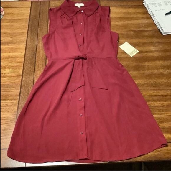 NWT BEBOP Professional Womens Front Button Sleeveless Dress Size Large - Picture 3 of 10